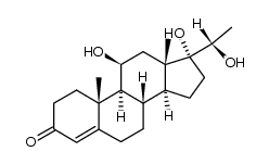 11β,17,20α-trihydroxypregn-4-ene-3-one结构式