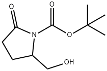2-(羟甲基)-5-氧代吡咯烷-1-羧酸叔丁酯结构式