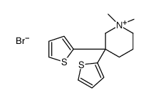 1,1-dimethyl-3,3-dithiophen-2-ylpiperidin-1-ium,bromide结构式