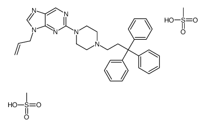 9-Allyl-2-(4-(2-tritylethyl)-1-piperazinyl)-9H-purine dimethanesulfona te结构式
