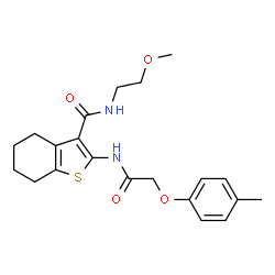N-(2-methoxyethyl)-2-(2-(p-tolyloxy)acetamido)-4,5,6,7-tetrahydrobenzo[b]thiophene-3-carboxamide结构式