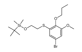 1-bromo-3-methoxy-4-propoxy-5-(2'-tert-butyldimethylsilyloxyethanesulfanyl)benzene结构式