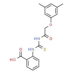 2-[[[[(3,5-DIMETHYLPHENOXY)ACETYL]AMINO]THIOXOMETHYL]AMINO]-BENZOIC ACID Structure