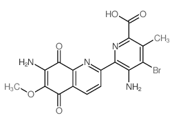 2-Pyridinecarboxylicacid,5-amino-6-(7-amino-5,8-dihydro-6-methoxy-5,8-dioxo-2-quinolinyl)-4-bromo-3-methyl- Structure