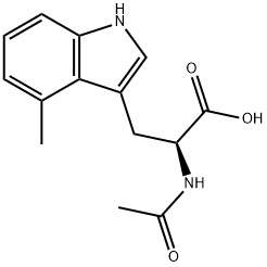 2-乙酰氨基-3-(4-甲基-1H-吲哚-3-基)丙酸结构式