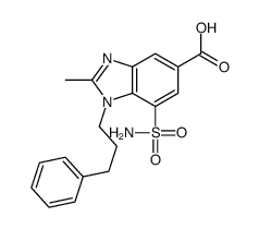 2-methyl-1-(3-phenylpropyl)-7-sulfamoylbenzimidazole-5-carboxylic acid Structure