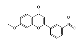 7-methoxy-2-(3-nitrophenyl)chromen-4-one结构式