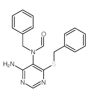 Formamide,N-[4-amino-6-[(phenylmethyl)thio]-5-pyrimidinyl]-N-(phenylmethyl)- structure
