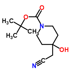 N-Boc-4-羟基-4-腈甲基-哌啶结构式