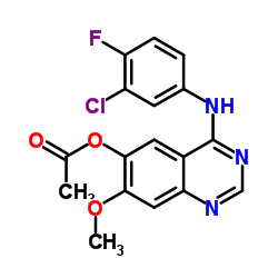 4-(3-氯-4-氟苯氨基)-7-甲氧基喹唑啉-6-醇乙酸酯结构式