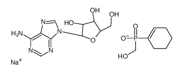 sodium,(2R,3R,4S,5R)-2-(6-aminopurin-9-yl)-5-(hydroxymethyl)oxolane-3,4-diol,cyclohexen-1-yl(hydroxymethyl)phosphinate结构式