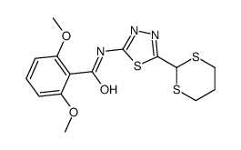 N-[5-(1,3-dithian-2-yl)-1,3,4-thiadiazol-2-yl]-2,6-dimethoxybenzamide Structure