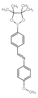 4-Methoxy-N-(4-(4,4,5,5-tetramethyl-1,3,2-dioxaborolan-2-yl)benzylidene)aniline Structure