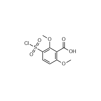 3-(氯磺酰基)-2,6-二甲氧基苯甲酸结构式