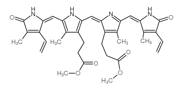 methyl 3-[2-[[5-[(3-ethenyl-4-methyl-5-oxopyrrol-2-ylidene)methyl]-3-(3-methoxy-3-oxopropyl)-4-methyl-1H-pyrrol-2-yl]methylidene]-5-[(4-ethenyl-3-methyl-5-oxopyrrol-2-yl)methylidene]-4-methylpyrrol-3-yl]propanoate Structure
