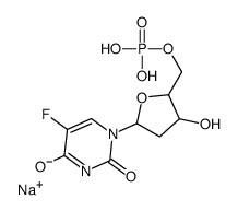 5-氟-2''-脱氧尿苷-5''-单磷酸盐结构式