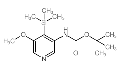 5-甲氧基-4-(三甲基甲硅烷基)吡啶-3-氨基甲酸叔丁酯结构式