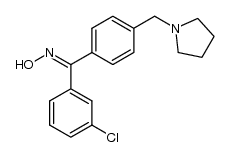 (3-chlorophenyl)(4-(pyrrolidin-1-ylmethyl)phenyl)methanone oxime结构式