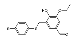 3-(((4-bromophenyl)thio)methyl)-5-ethoxy-4-hydroxybenzaldehyde Structure