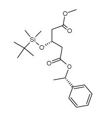 (R)-1-methyl 5-((S)-1-phenylethyl) 3-((tert-butyldimethylsilyl)oxy)pentanedioate结构式