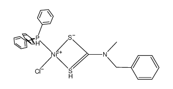 [nickel(II)chloride(triphenylphosphane)(N-benzyl-N-methyldithiocarbamate)] Structure