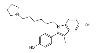 2-(4-hydroxyphenyl)-3-methyl-1-(6-pyrrolidin-1-ylhexyl)indol-5-ol结构式