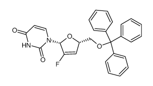 2',3'-dideoxy-2',3'-didehydro-3'-fluoro-5'-O-trityluridine结构式