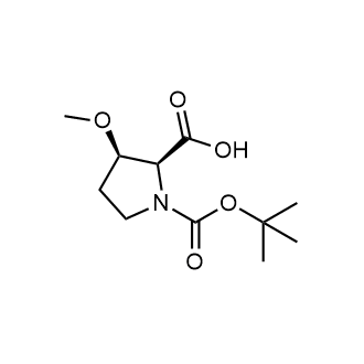 (2S,3R)-1-叔丁氧羰基-3-甲氧基吡咯烷-2-甲酸结构式