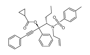(3S,4S)-4-(N-allyl-4-methylphenylsulfonamido)-1,3-diphenylhept-1-yn-3-yl cyclopropanecarboxylate Structure