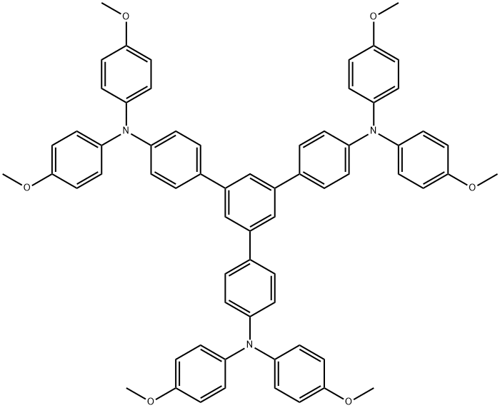 1,3,5-三[4-[二(4-甲氧基苯基)氨基]苯基]苯结构式