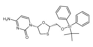 cis-2-[[(tert-butyldiphenylsilyl)oxy]methyl]-5-(cytosin-1'-yl)-1,3-oxathiolane结构式