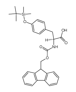 2-(((9H-fluoren-9-yl)methoxy)carbonylamino)-3-(4-(tertbutyldimethylsilyloxy)phenyl)propanoic acid结构式