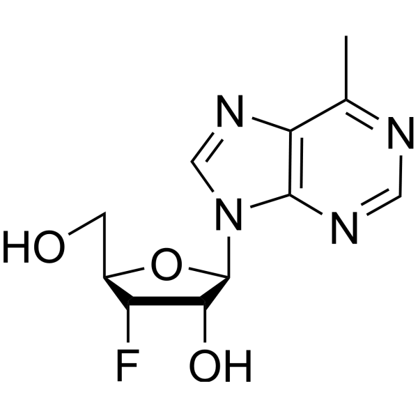 9-(3-Deoxy-3-fluoro-β-D-ribofuranosyl)-6-methyl-9H-purine结构式