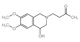 2-Butanone,4-(3,4-dihydro-4-hydroxy-6,7-dimethoxy-2(1H)-isoquinolinyl)- Structure