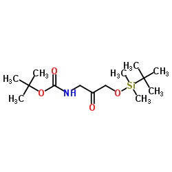 (3-((叔丁基二甲基甲硅烷基)氧基)-2-氧代丙基)氨基甲酸叔丁酯结构式