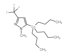 1-甲基-5-(三丁基锡烷基)-3-(三氟甲基)-1H-吡唑结构式
