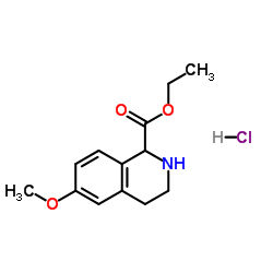 Ethyl6-methoxy-1,2,3,4-tetrahydro-isoquinoline-1-carboxylatehydrochloride Structure