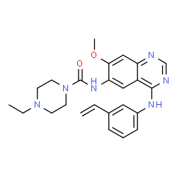 4-乙基-N-(7-甲氧基-4-((3-乙烯基苯基)氨基)喹唑啉-6-基)哌嗪-1-甲酰胺结构式