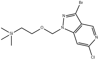3-溴-6-氯-1-((2-(三甲基甲硅烷基)乙氧基)甲基)-1H-吡唑并[4,3-C]吡啶结构式