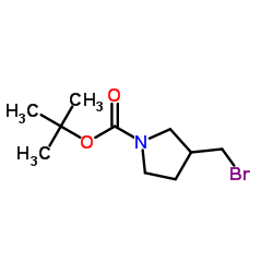 3-(溴甲基)吡咯烷-1-甲酸叔丁酯结构式