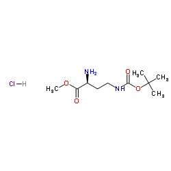 N'-叔丁氧羰基-L-2,4-二氨基丁酸甲酯盐酸盐结构式
