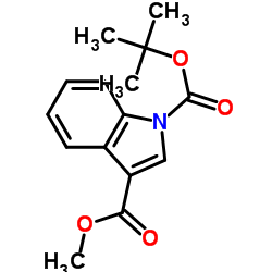 3-甲基-1H-吲哚-1,3-二羧酸-1-叔丁酯结构式