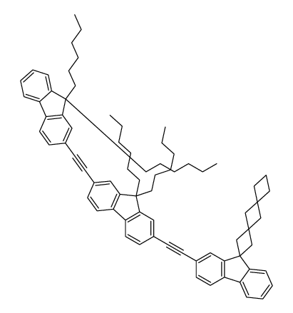 2,7-bis[2-(9,9-dihexylfluoren-2-yl)ethynyl]-9,9-dihexylfluorene结构式