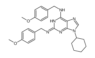 2,6-二(4-甲氧苄基氨基)-9-环己基并嘌呤结构式
