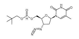 ((2S,3S,5R)-3-azido-5-(5-methyl-2,4-dioxo-3,4-dihydropyrimidin-1(2H)-yl)tetrahydrofuran-2-yl)methyl neopentyl phosphonate结构式