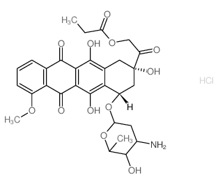 [2-[4-(4-amino-5-hydroxy-6-methyl-oxan-2-yl)oxy-2,5,12-trihydroxy-7-methoxy-6,11-dioxo-3,4-dihydro-1H-tetracen-2-yl]-2-oxo-ethyl] propanoate Structure