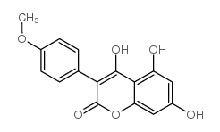 4,5,7-三羟基-4-甲氧基-3-苯基香豆素结构式