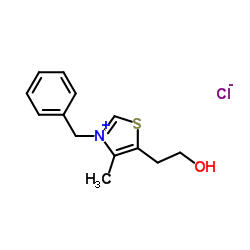 3-苄基-5-(2-羟乙基)-4-甲基氯化噻唑鎓结构式