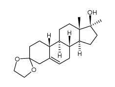 3,3-ethanediyldioxy-17α-methyl-estr-5-en-17β-ol结构式
