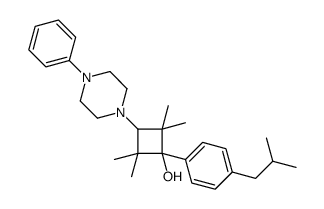 2,2,4,4-tetramethyl-1-[4-(2-methylpropyl)phenyl]-3-(4-phenylpiperazin-1-yl)cyclobutan-1-ol Structure